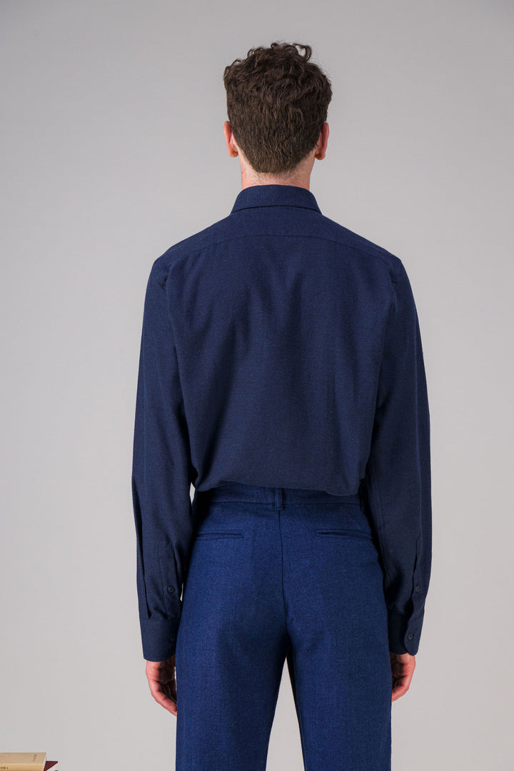Heather navy light cotton shirt