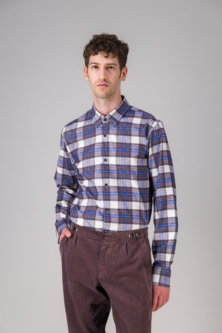 Heather navy light cotton shirt