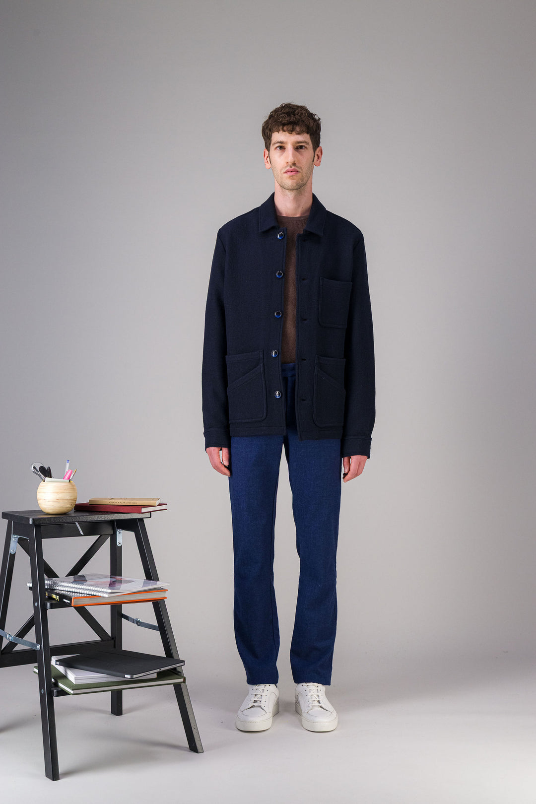 Checked wool workwear jacket