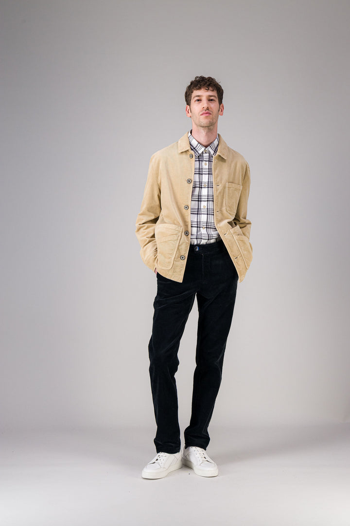 Workwear jacket in blue corduroy