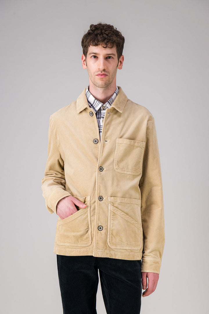 Workwear jacket in blue corduroy