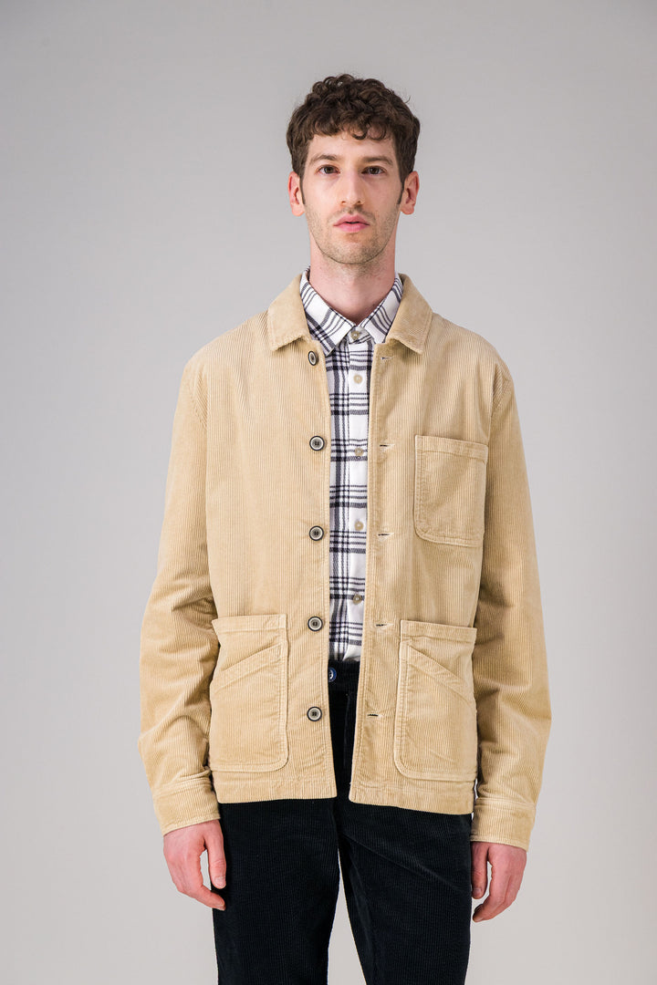 Workwear jacket in blue corduroy