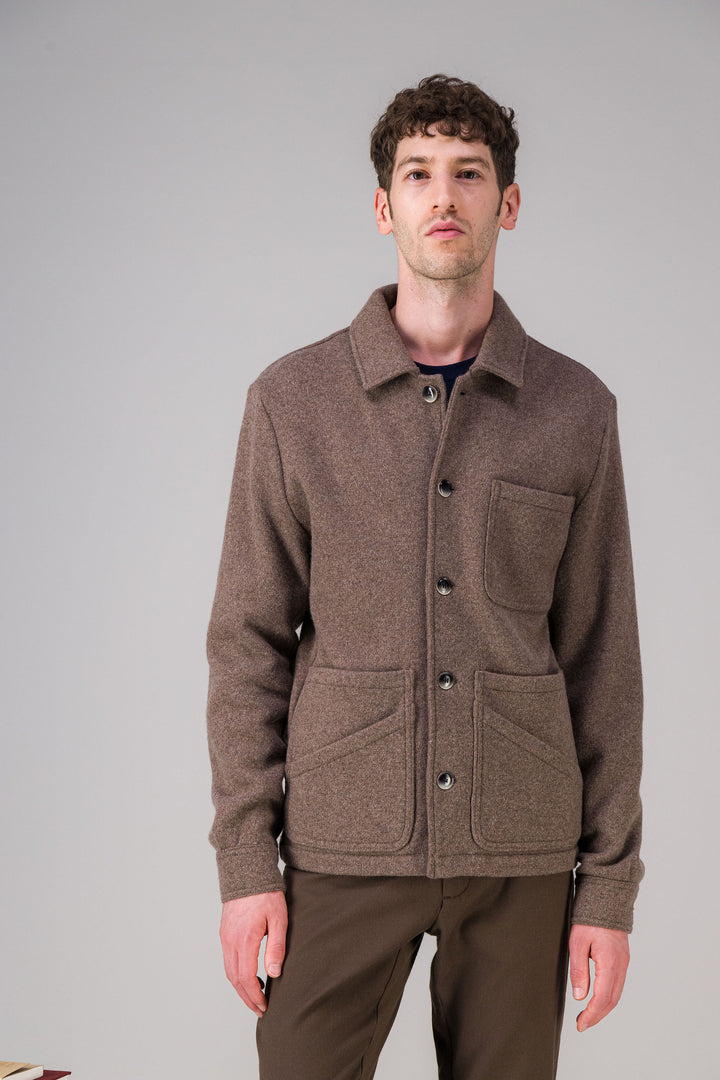 Checked wool workwear jacket