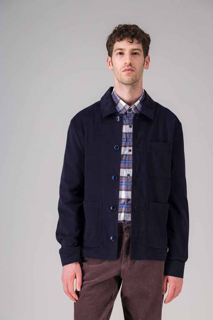 Checked wool workwear jacket