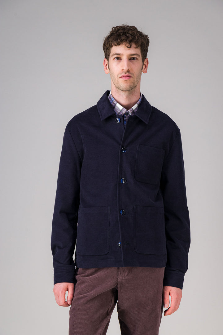 Checked wool workwear jacket
