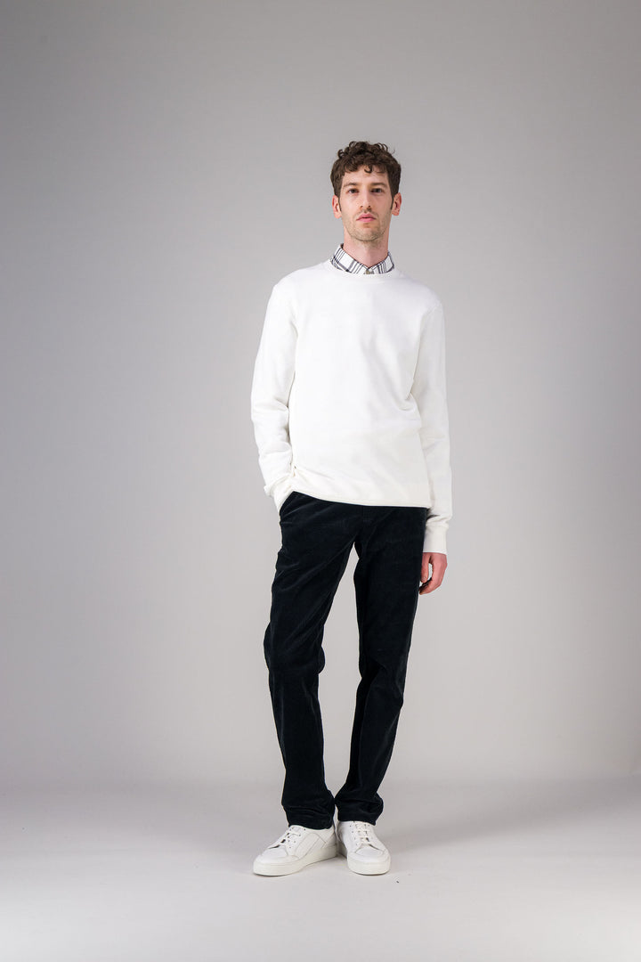 Navy wool cotton sweater