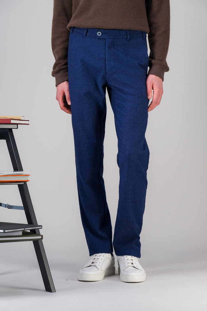 Daryk grey stretch wool cotton city trousers