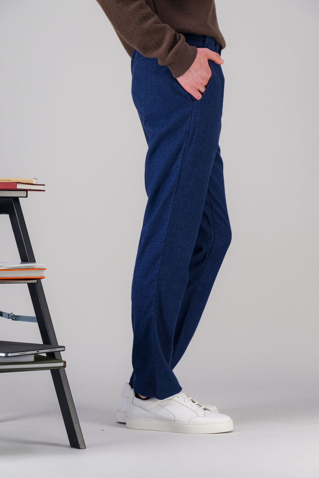 Daryk grey stretch wool cotton city trousers