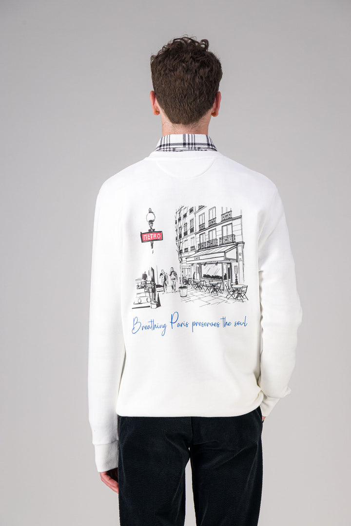 Navy wool cotton sweater