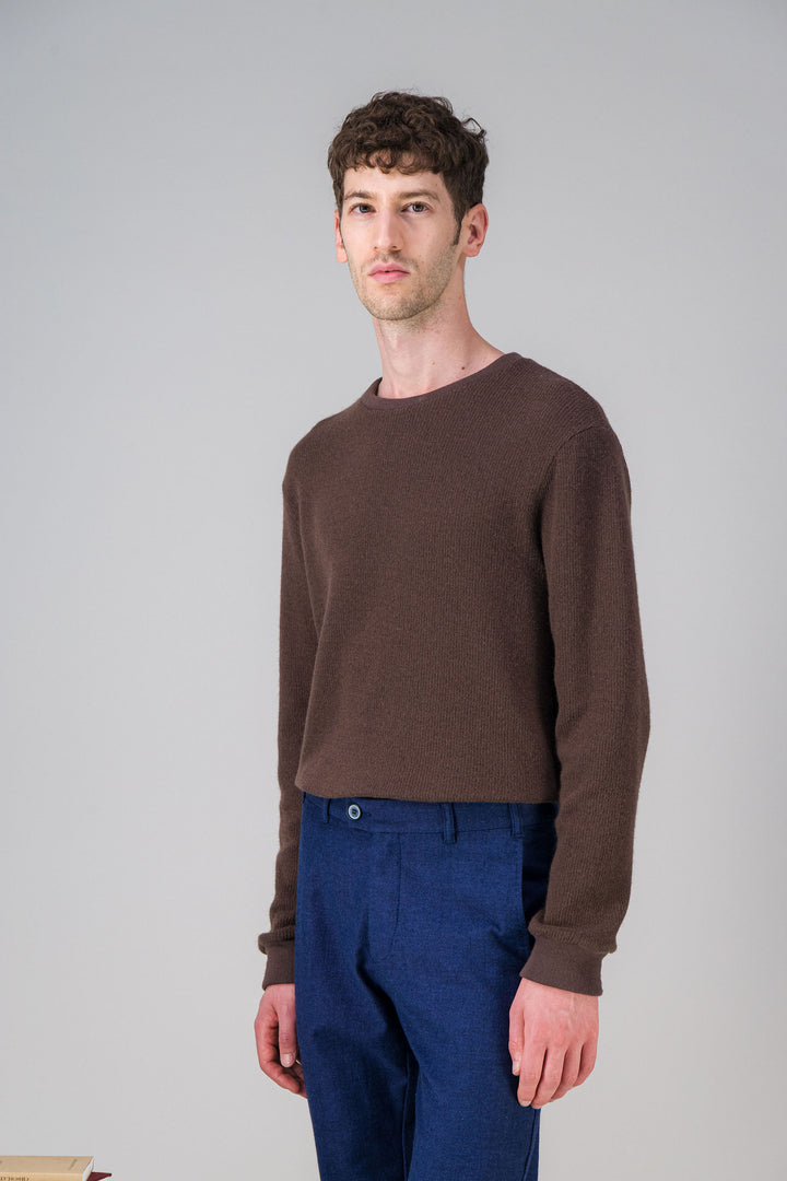 Navy wool cotton sweater