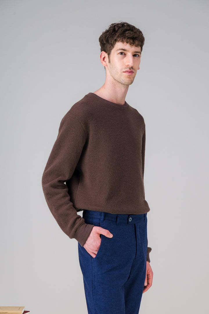 Navy wool cotton sweater