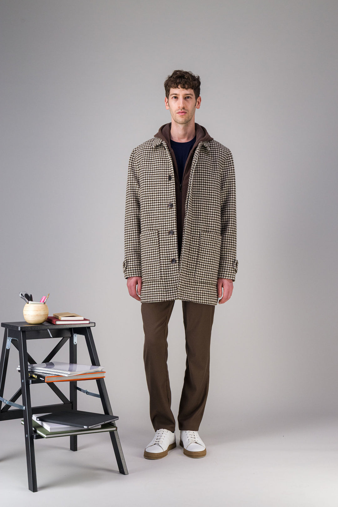 Long Coat in navy wool