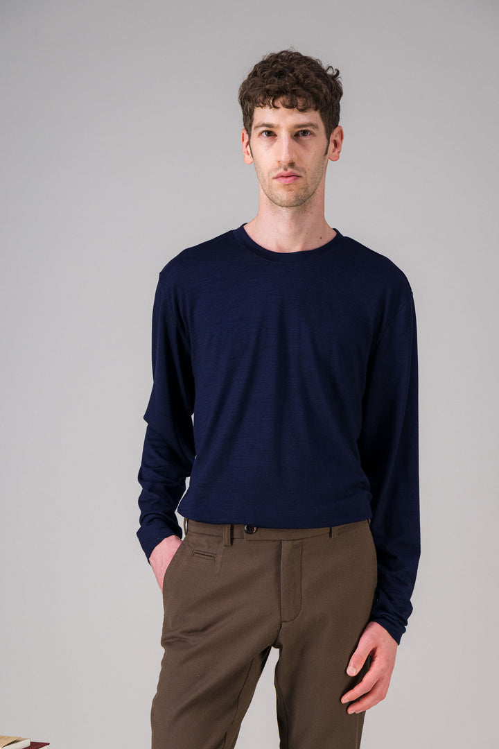 Premium’ organic cotton T Shirt mottled blue