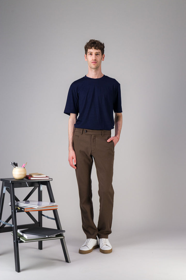 Daryk grey stretch wool cotton city trousers