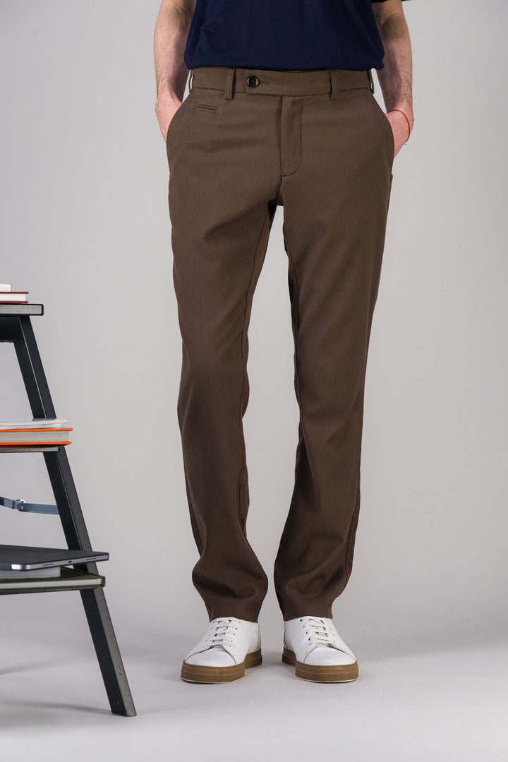 Daryk grey stretch wool cotton city trousers