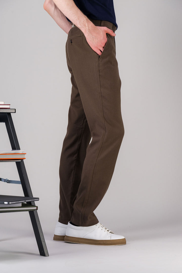 Daryk grey stretch wool cotton city trousers