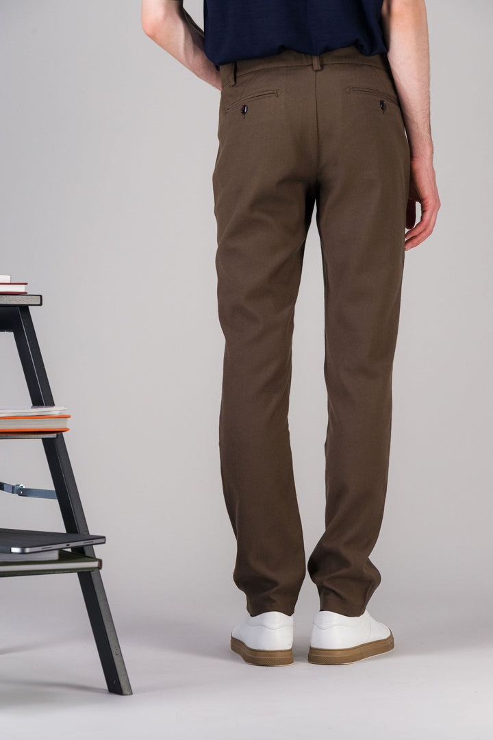 Daryk grey stretch wool cotton city trousers