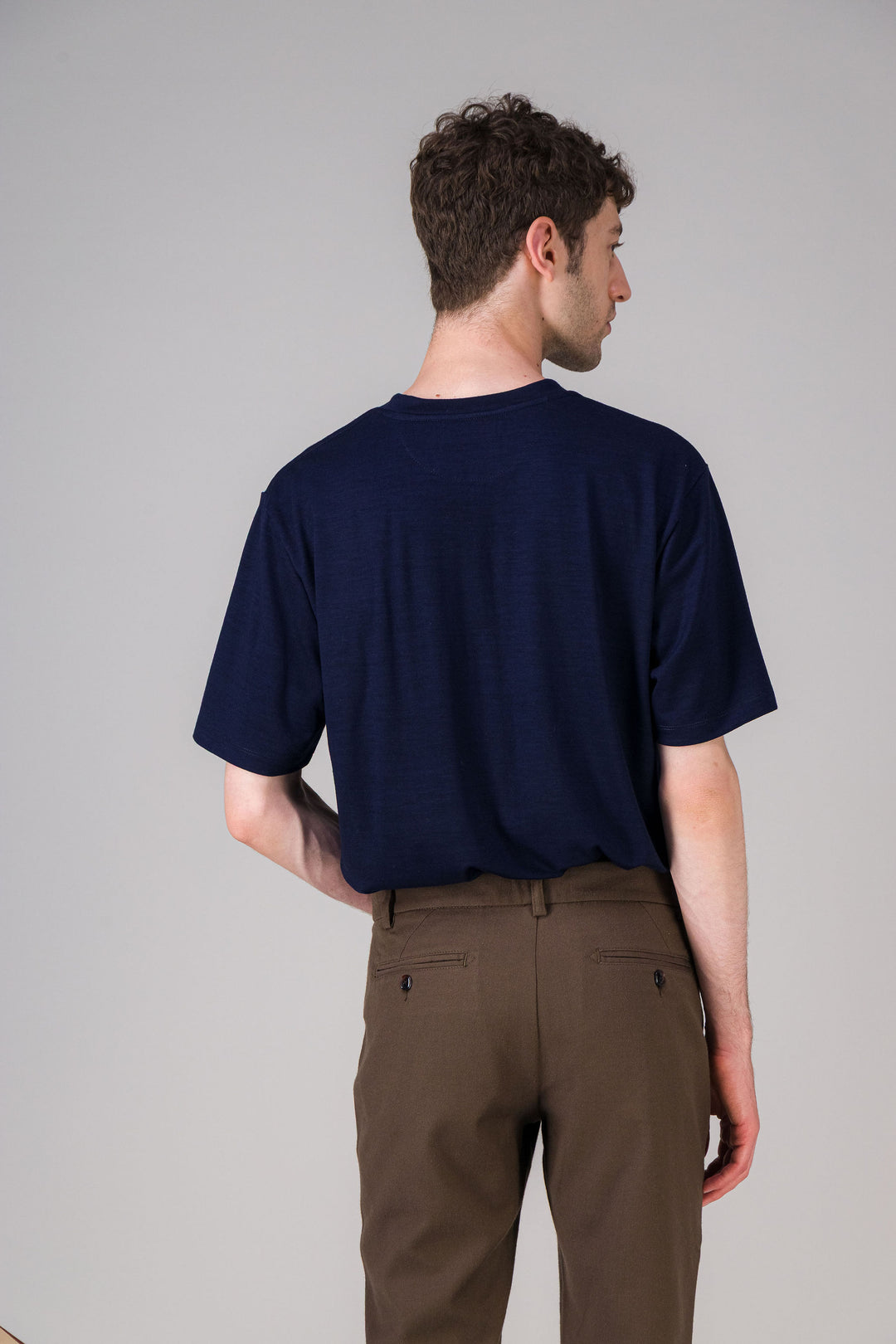 Premium’ organic cotton T Shirt mottled blue