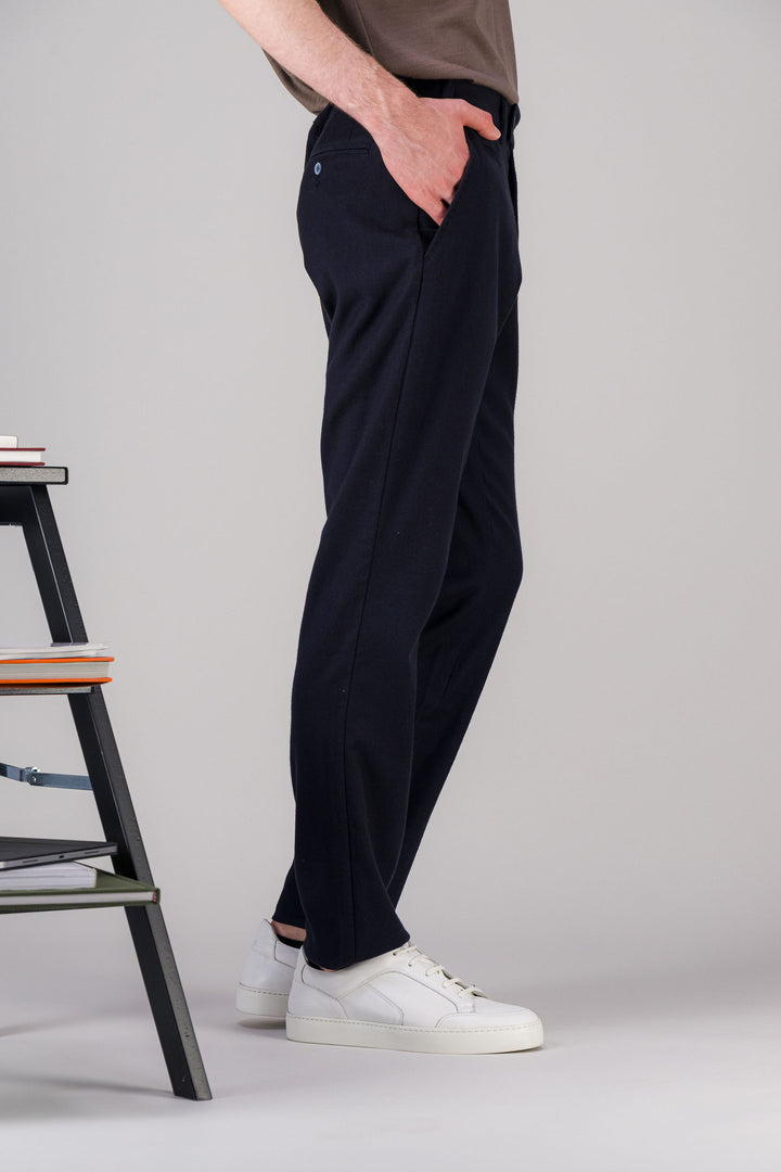 Daryk grey stretch wool cotton city trousers