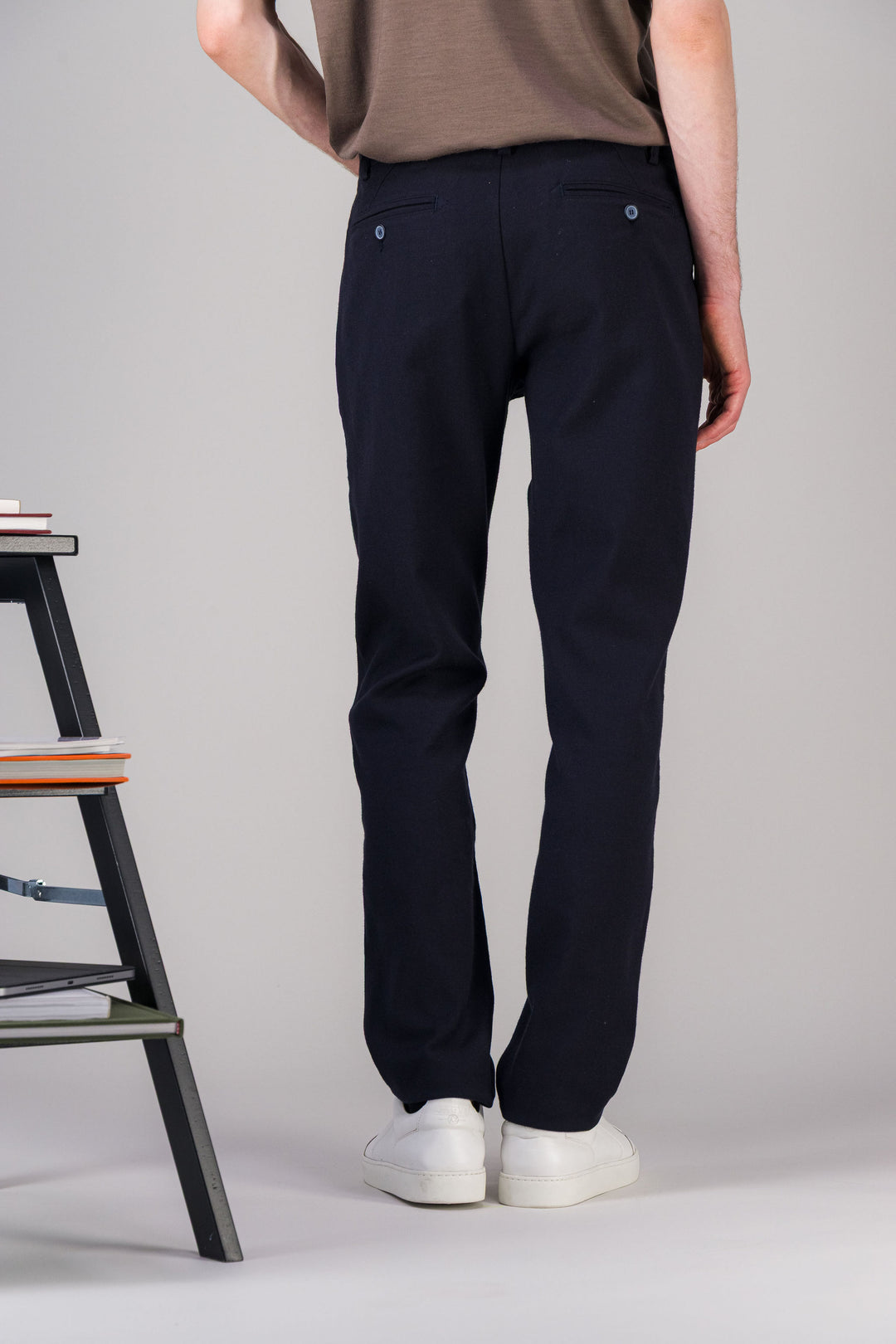 Daryk grey stretch wool cotton city trousers