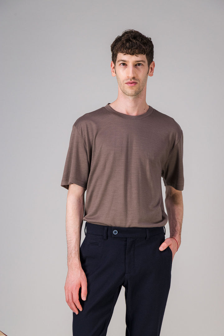 Premium’ organic cotton T Shirt mottled blue