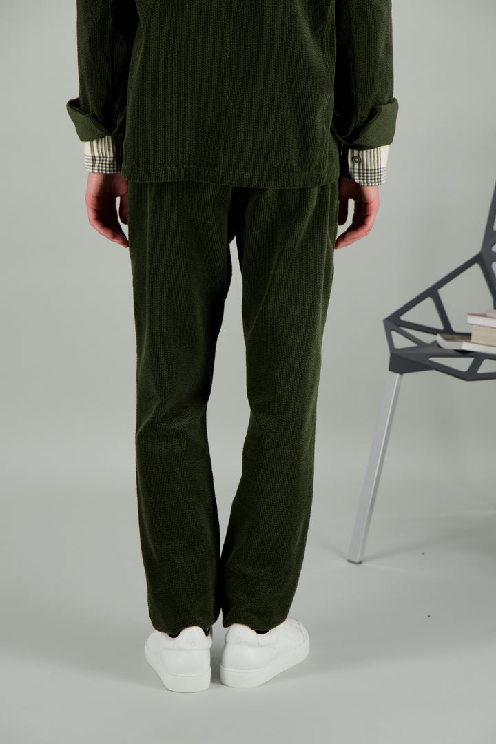 City pant in khaki velvet 