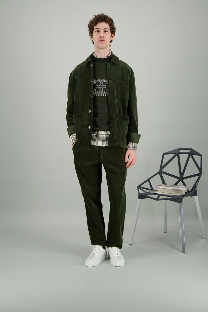 City pant in khaki velvet 