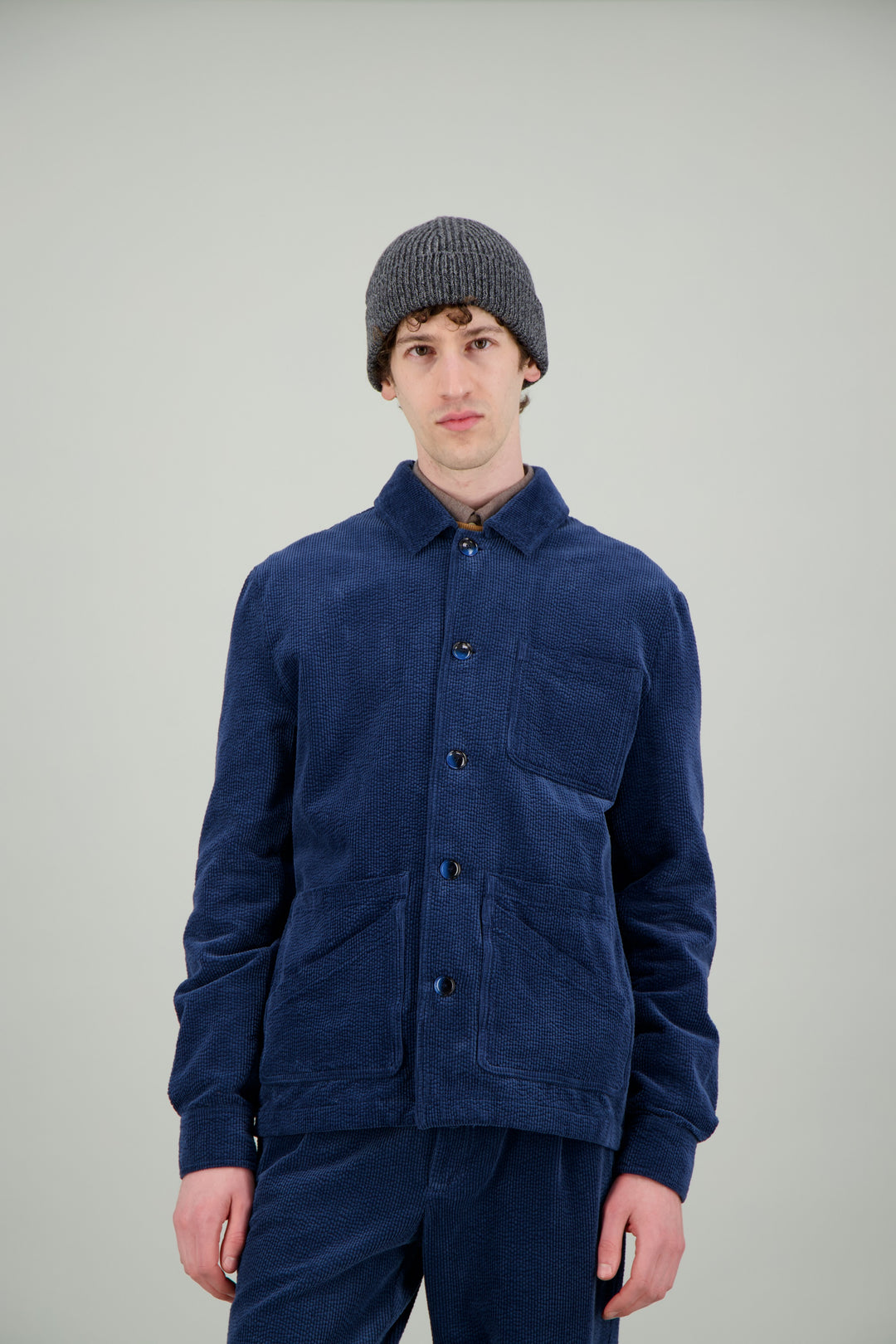 Veste Workwear velours bleu