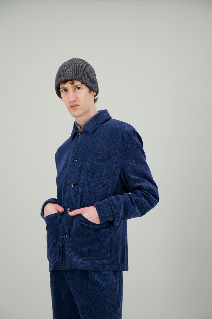 Veste Workwear velours bleu