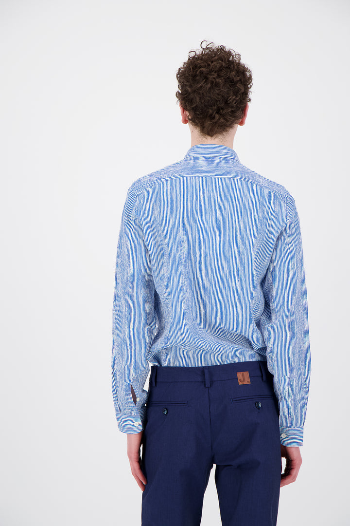 One linen shirt with blue stripes