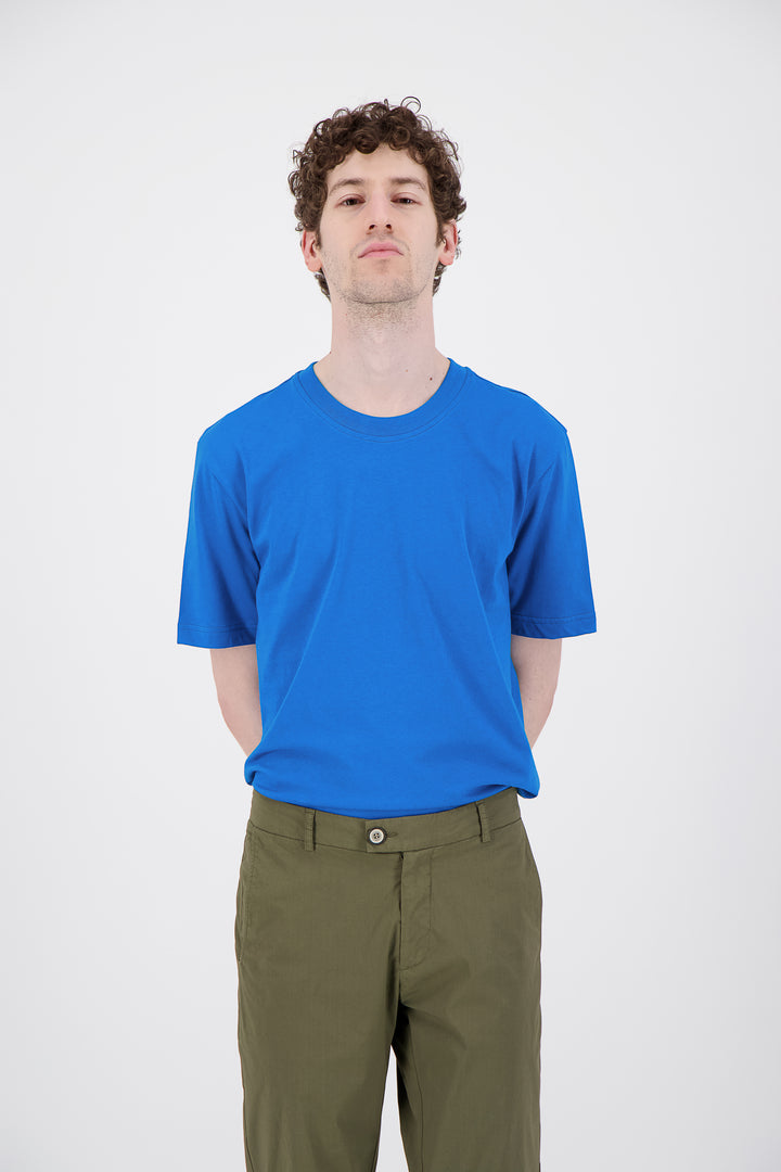 T Shirt coton bio japonais bleu dur
