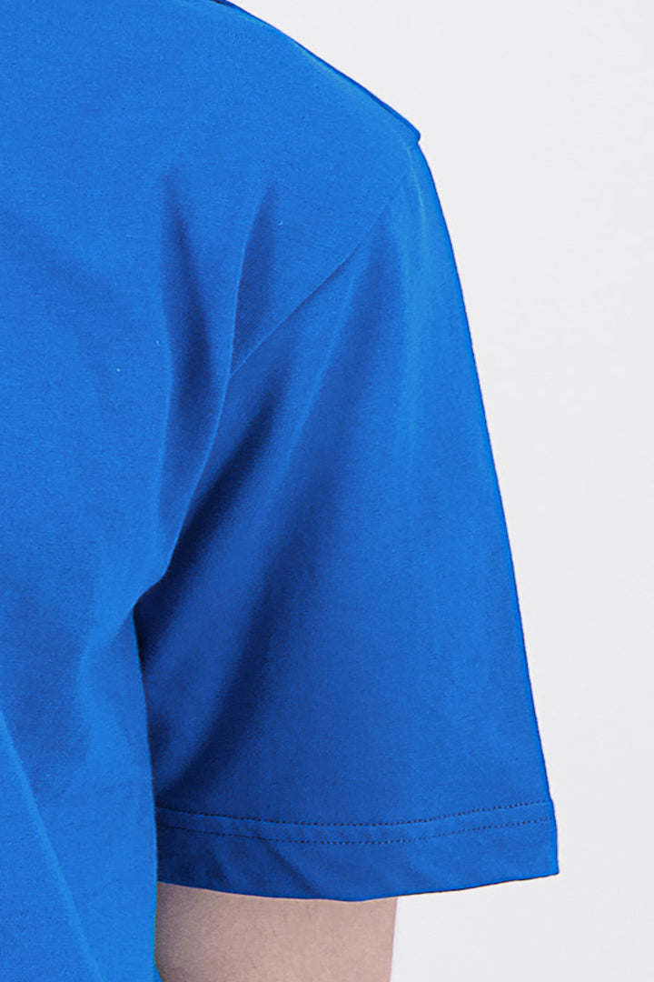 T Shirt coton bio japonais bleu dur