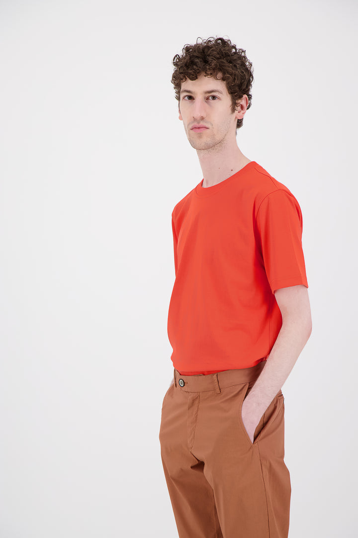 T Shirt coton bio japonais orange fluo