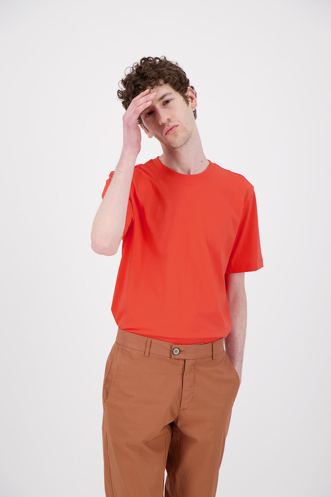 T Shirt coton bio japonais orange fluo