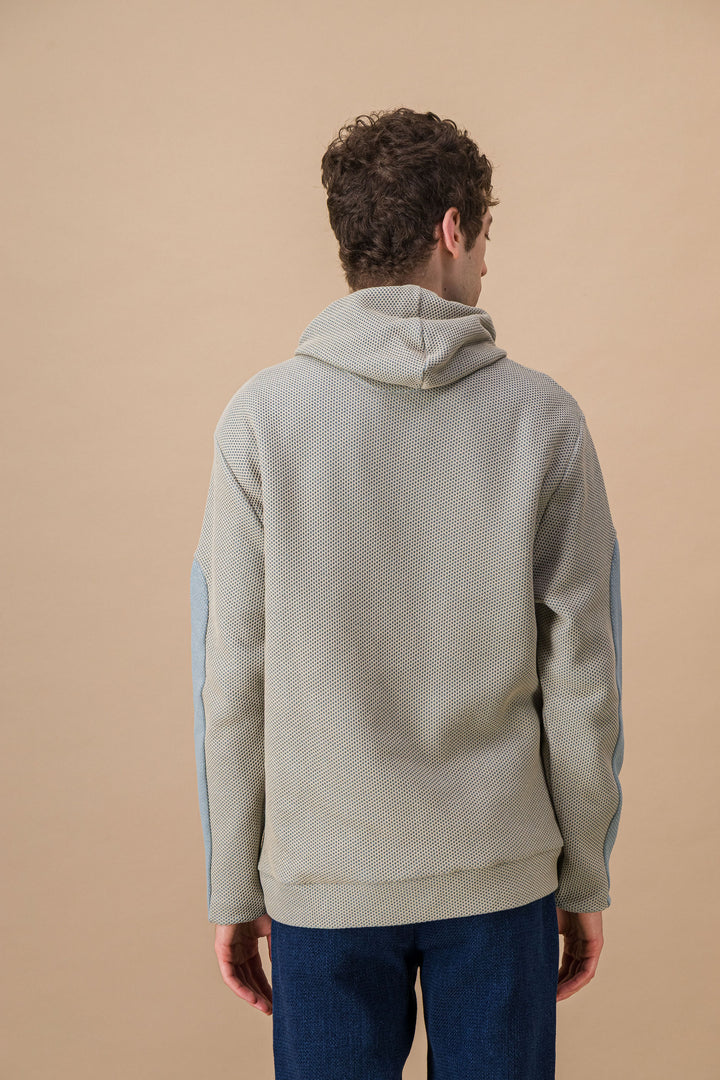 Brown Recycled wool cotton hoodie