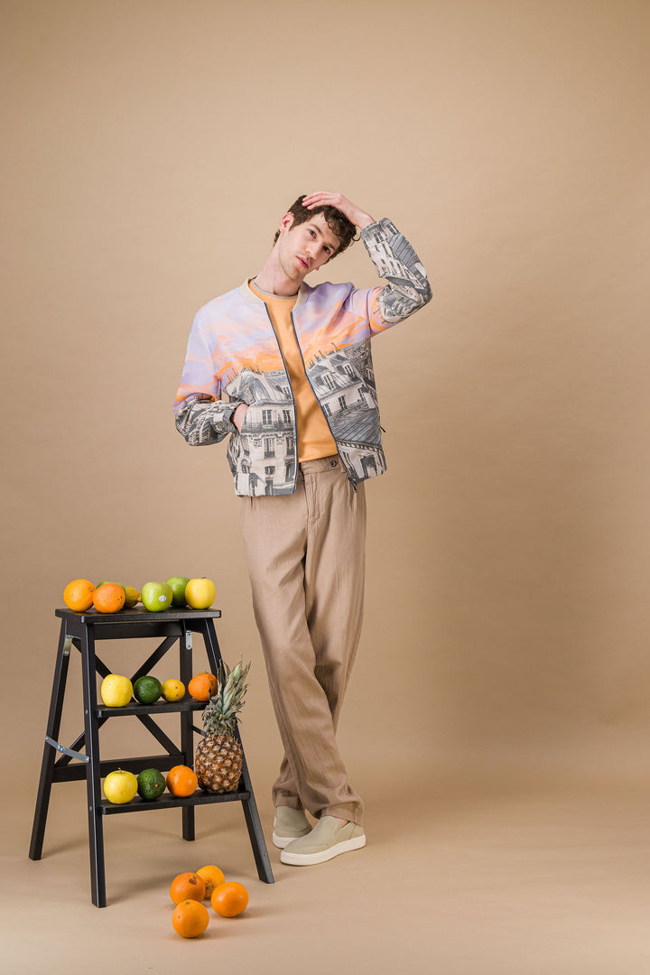 Veste Bomber jacquard "les toits de Paris"