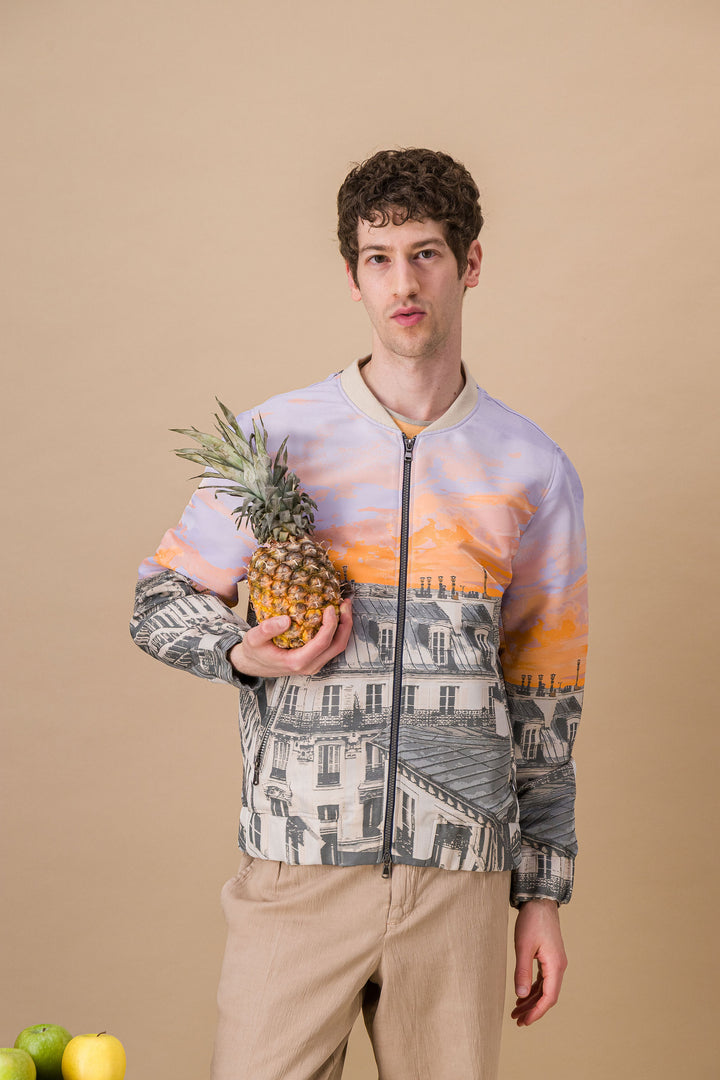 Veste Bomber jacquard "les toits de Paris"