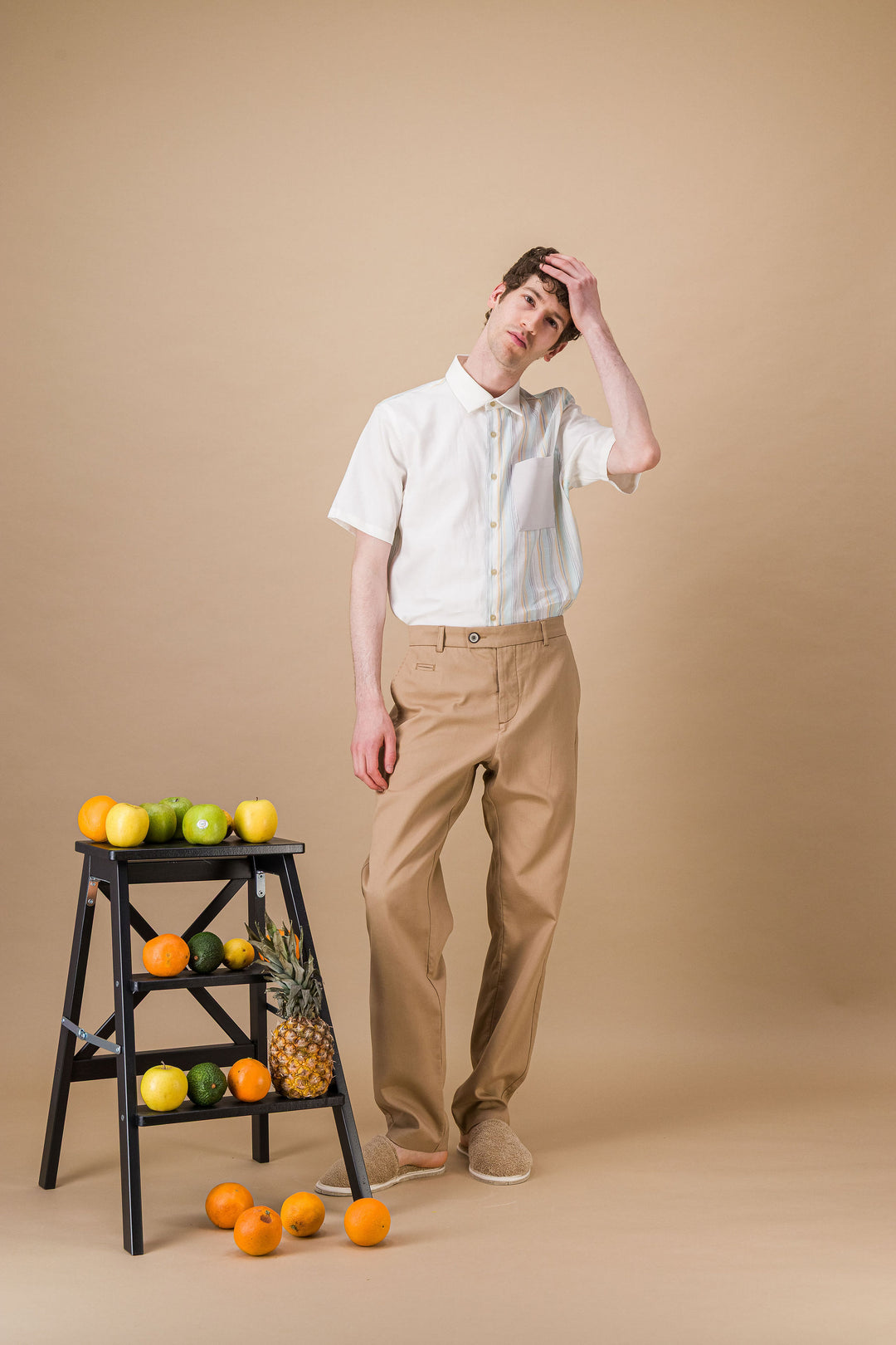 City trousers lightweight organic cotton navy