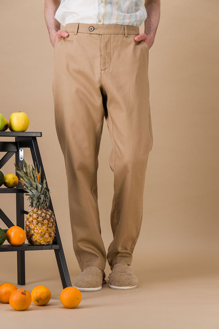 City trousers lightweight organic cotton navy