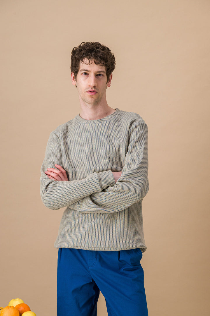 Brown Recycled wool cotton hoodie