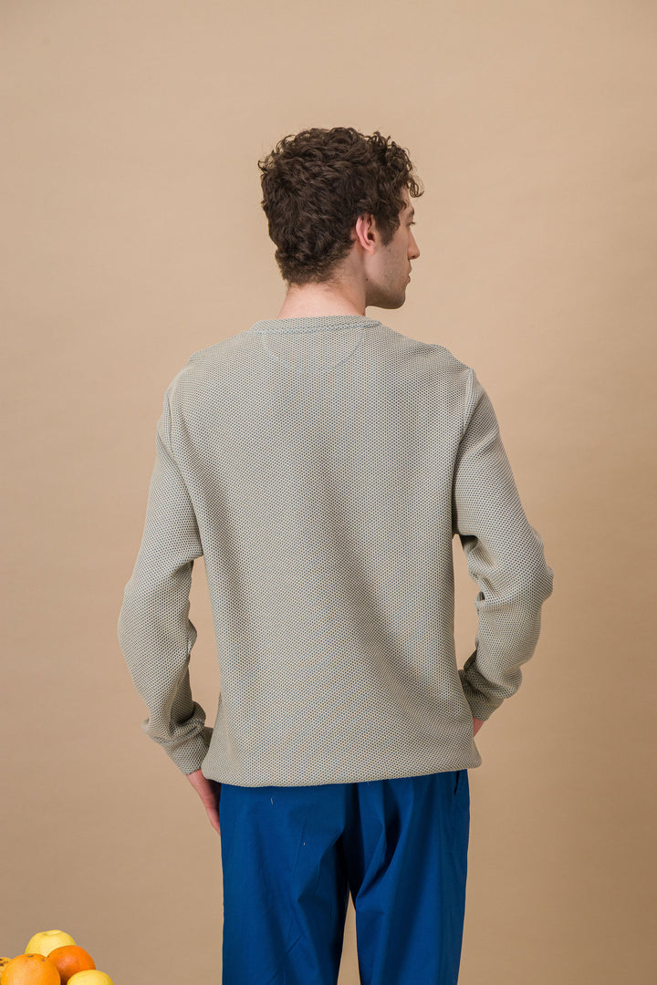 Brown Recycled wool cotton hoodie