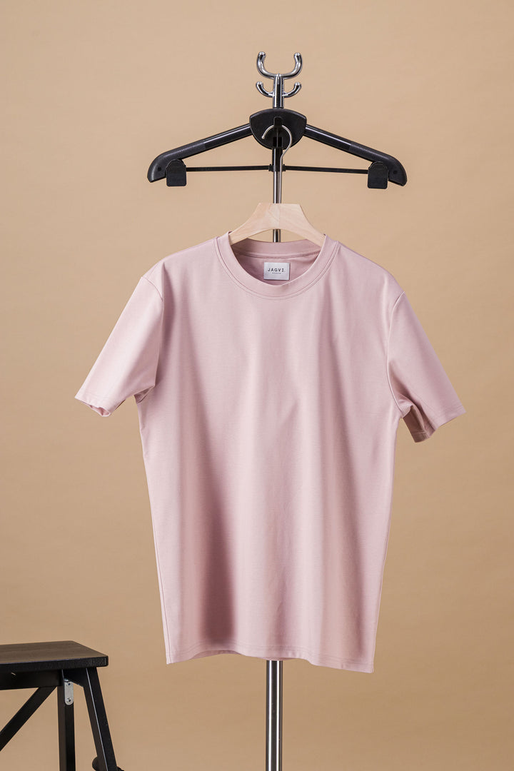 Tee-shirt "ONE" coton bio japonais rose pale