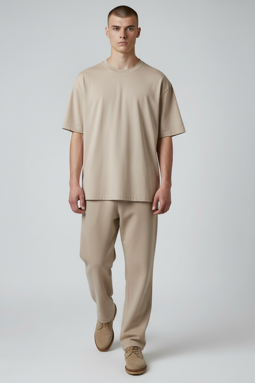 Tee-shirt "ONE" coton bio japonais beige