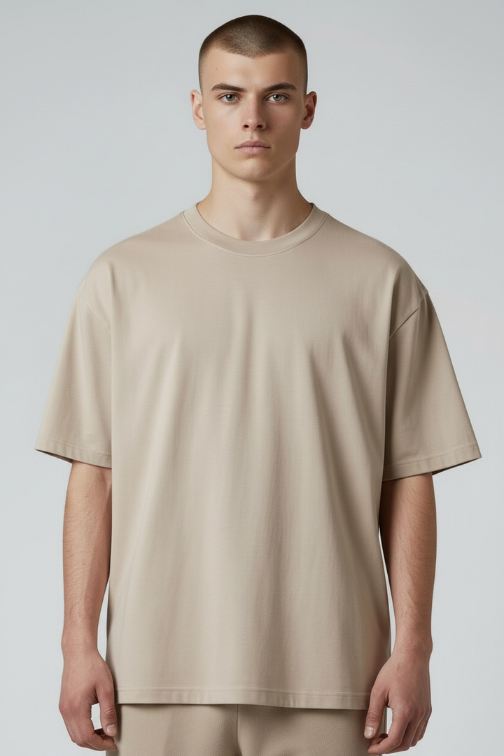 Tee-shirt "ONE" coton bio japonais beige