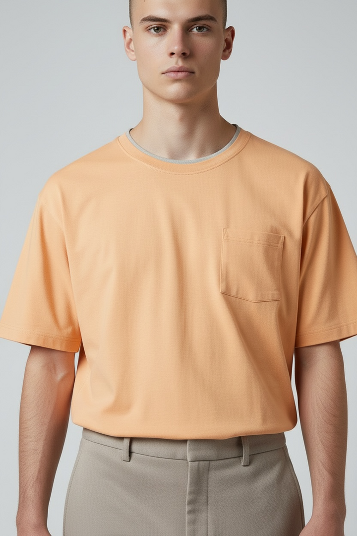 Tee-shirt "TWO" coton bio japonais orange