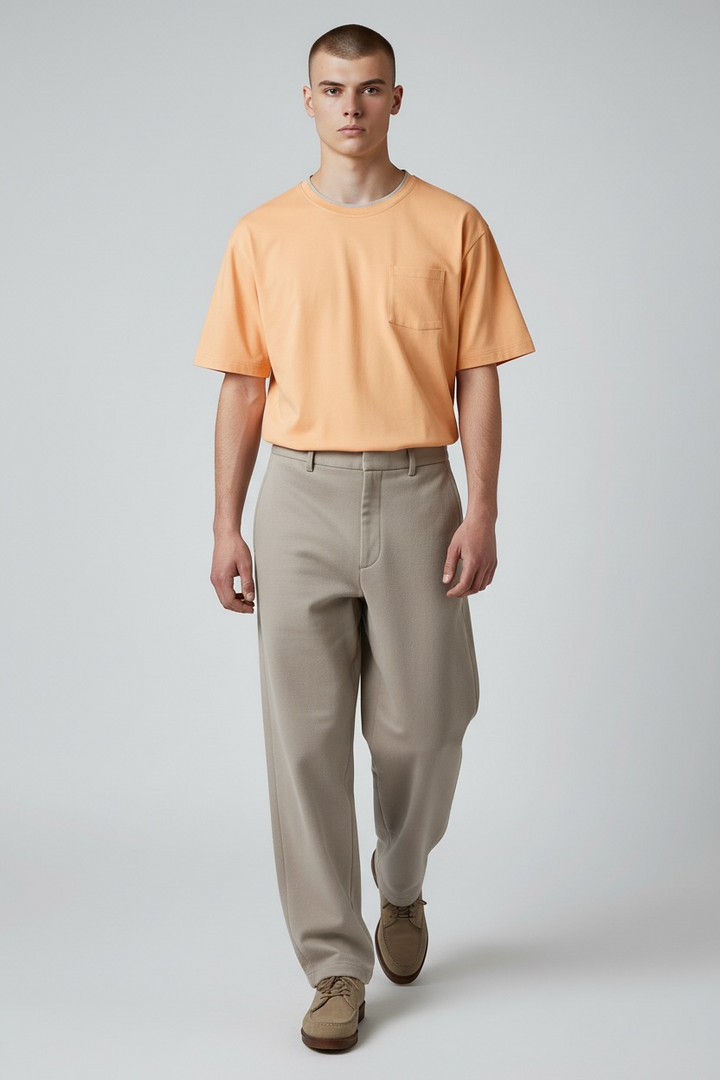 Tee-shirt "TWO" coton bio japonais orange