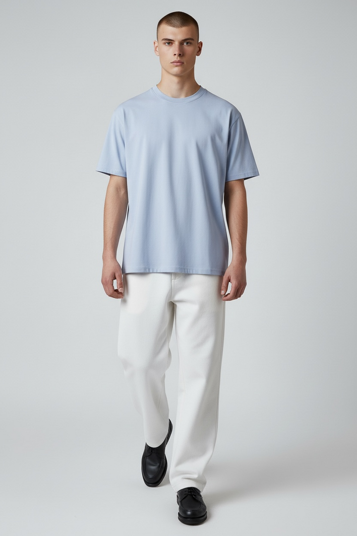 Tee-shirt "ONE" coton bio japonais bleu ciel