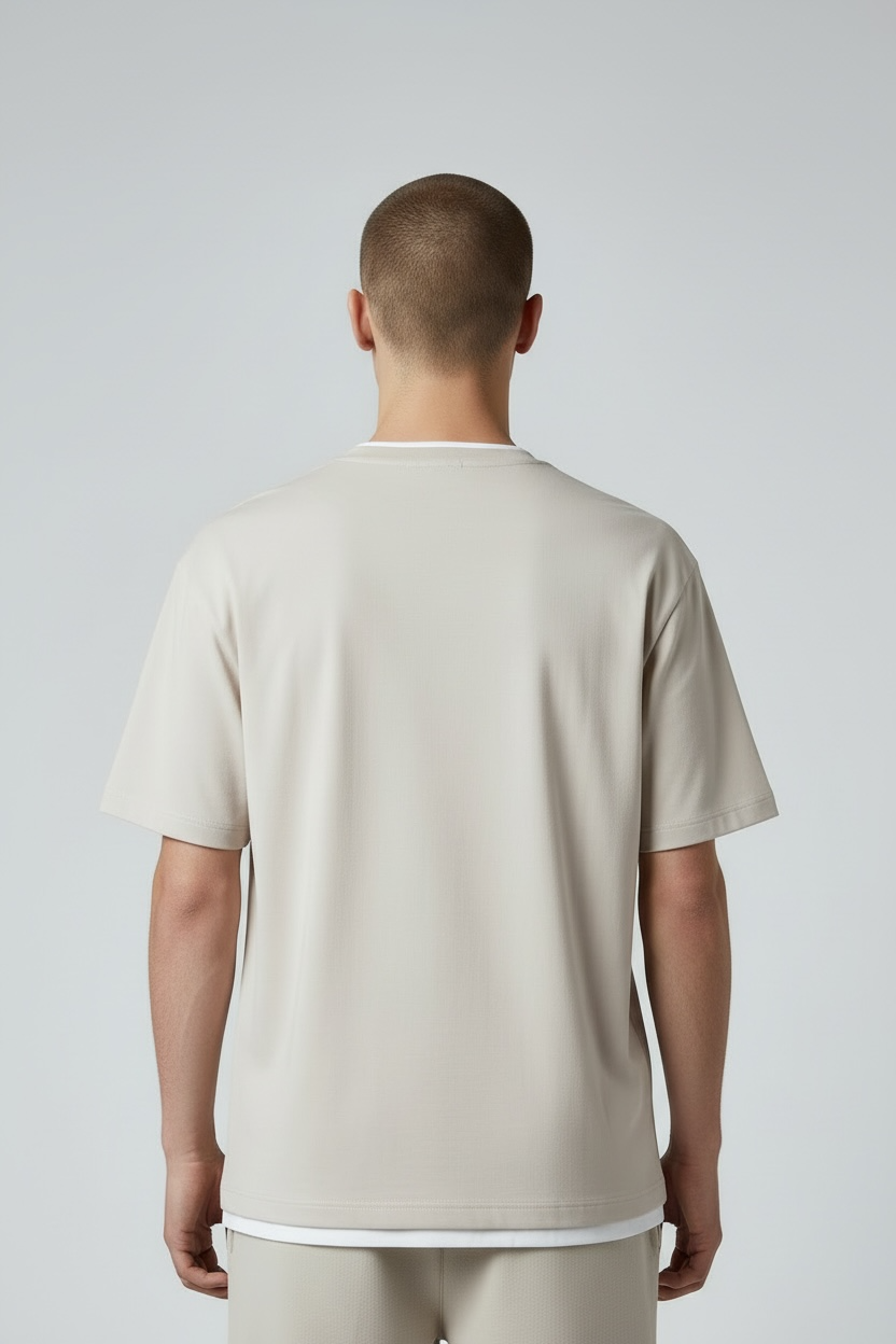 Tee-shirt "TWO" coton bio japonais gris clair