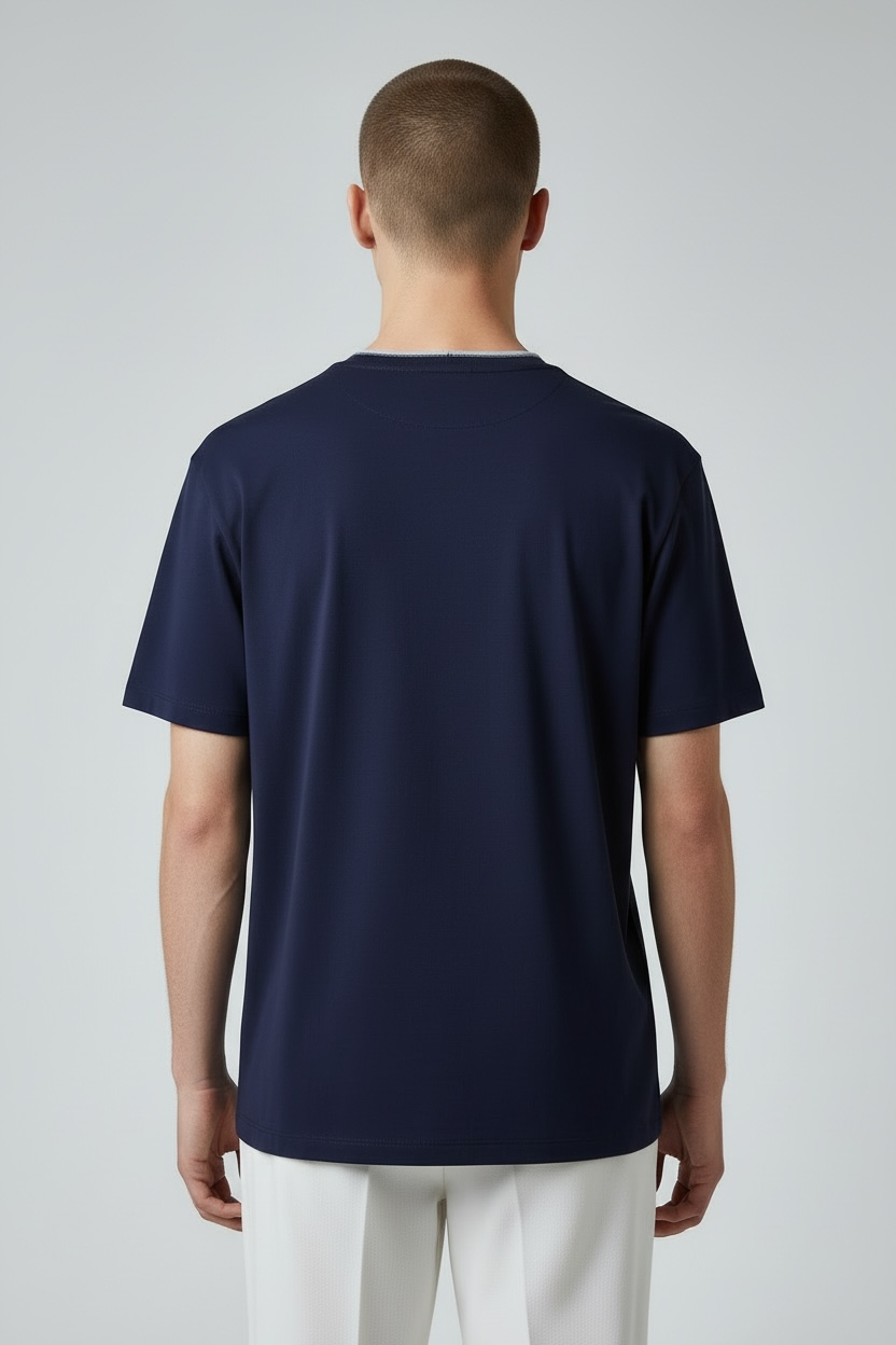 Tee-shirt "TWO" coton bio japonais marine