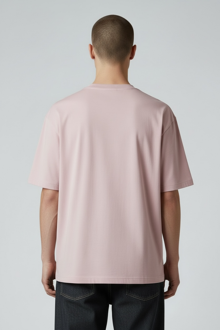 Tee-shirt "TWO" coton bio japonais rose pale